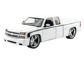2006 Chevrolet Silverado Custom Pickup Truck White with Black Stripes "Die-Cast Collection" Series 1/25 Diecast Model Car by Motormax-0