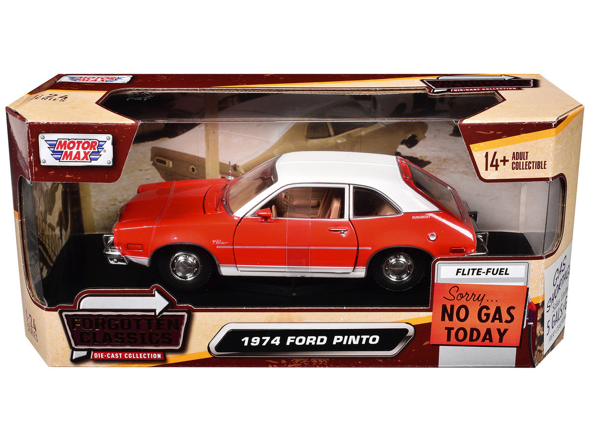 1974 Ford Pinto Orange with White Top "Forgotten Classics" Series 1/24 Diecast Model Car by Motormax-1