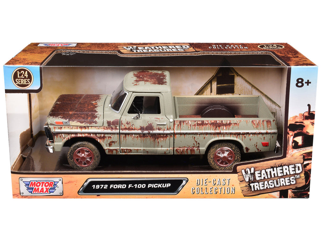 1972 Ford F-100 Pickup Truck Beige (Rusted) "Weathered Treasures" Series 1/24 Diecast Model Car by Motormax-0
