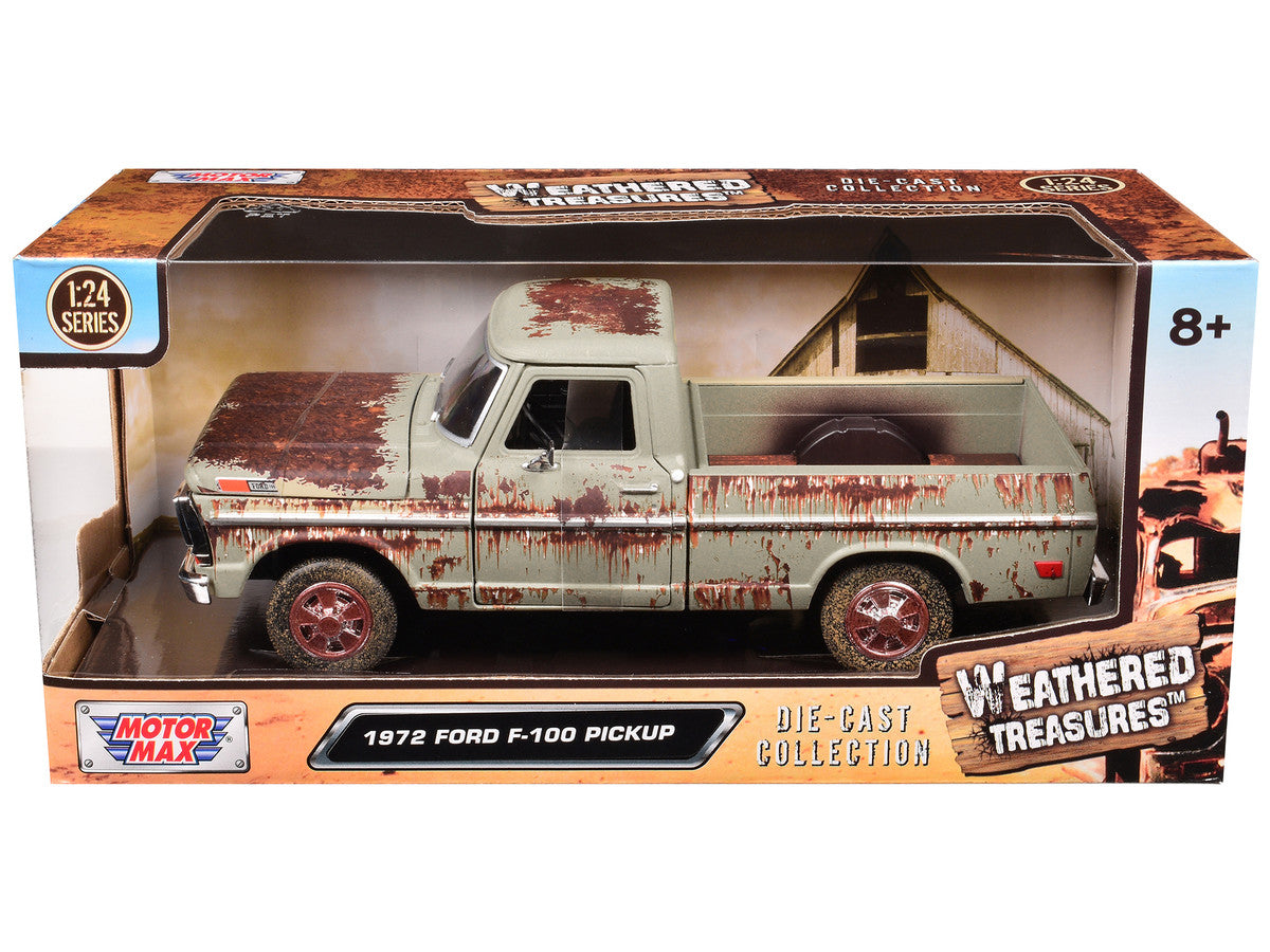1972 Ford F-100 Pickup Truck Beige (Rusted) "Weathered Treasures" Series 1/24 Diecast Model Car by Motormax-0