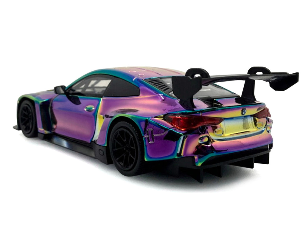 BMW M4 GT3 Chameleon Chrome "Custom Wrap" Series 1/24 Diecast Model Car by Motormax-3