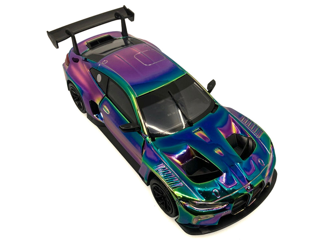 BMW M4 GT3 Chameleon Chrome "Custom Wrap" Series 1/24 Diecast Model Car by Motormax-2