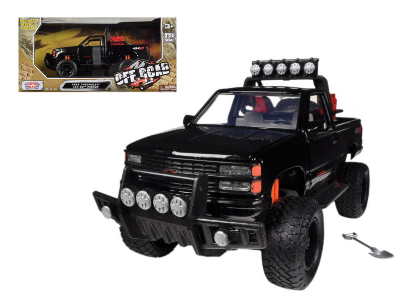 1992 Chevrolet 454 SS Pickup Truck Off Road Black 1/24 Diecast Model by Motormax-0