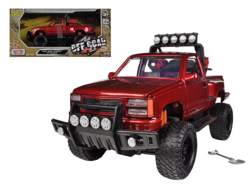 1992 GMC Sierra GT Pickup Truck Off Road Red 1/24 Diecast Model by Motormax-0