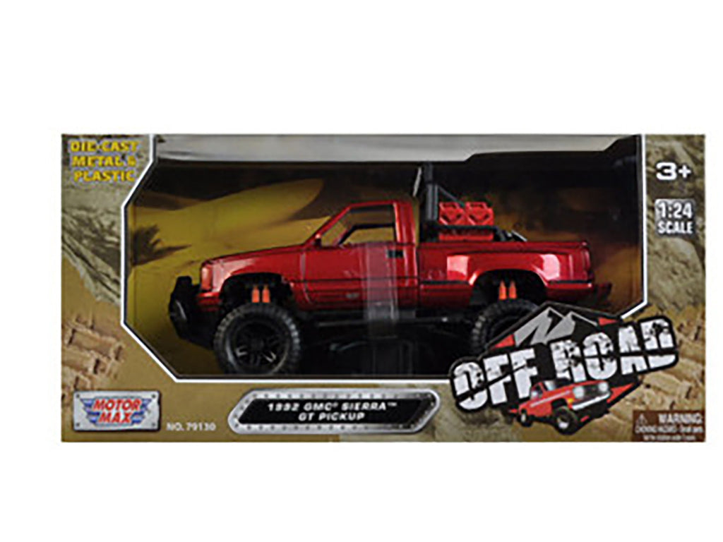 1992 GMC Sierra GT Pickup Truck Off Road Red 1/24 Diecast Model by Motormax-2