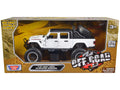 2021 Jeep Gladiator Rubicon Off-Road Pickup Truck White with Black Top "Off Road" Series 1/24-1/27 Diecast Model Car by Motormax-0