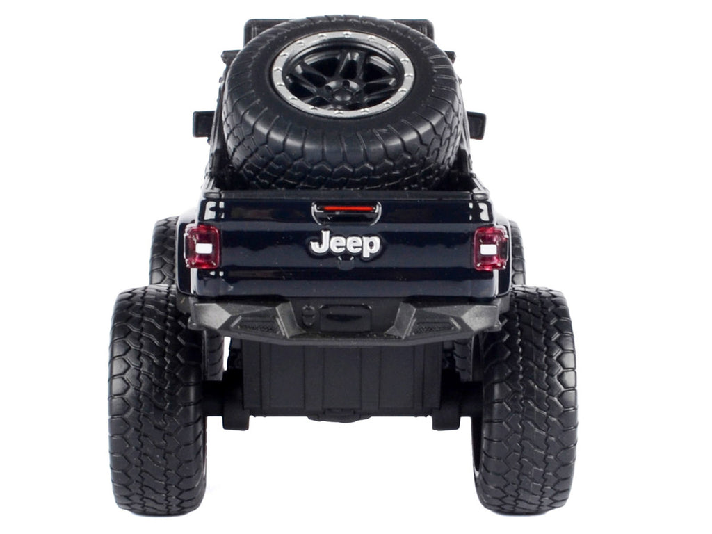 2021 Jeep Gladiator Rubicon Off-Road Pickup Truck Black with Matt Black Top "Off Road" Series 1/24-1/27 Diecast Model Car by Motormax-0