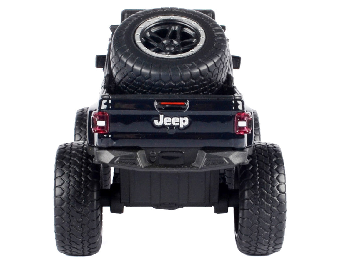 2021 Jeep Gladiator Rubicon Off-Road Pickup Truck Black with Matt Black Top "Off Road" Series 1/24-1/27 Diecast Model Car by Motormax-0