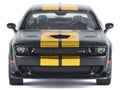 2018 Dodge Challenger SRT Hellcat Widebody Matt Black with Gold Stripes and Graphics "Midnight Eclipse" Series 1/24 Diecast Model Car by Motormax-0