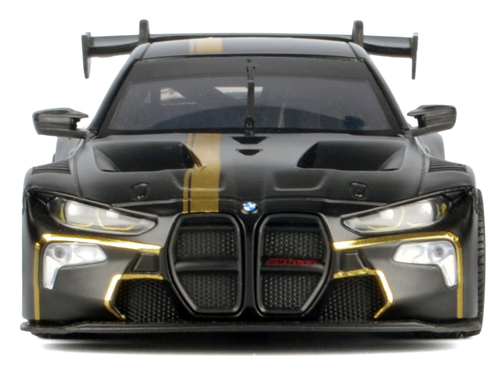 BMW M4 GT3 Matt Black with Gold Stripes "Midnight Eclipse" Series 1/24 Diecast Model Car by Motormax-3
