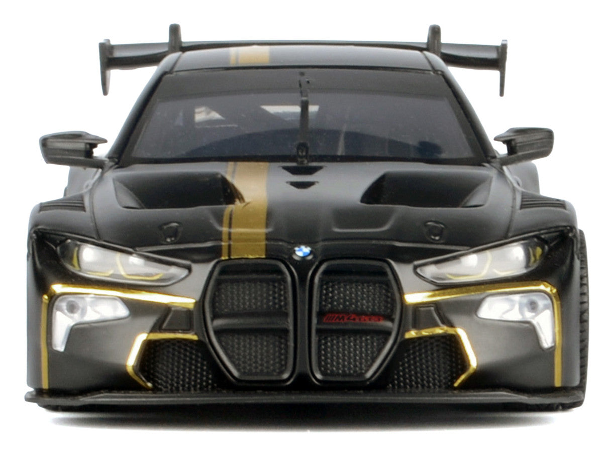 BMW M4 GT3 Matt Black with Gold Stripes "Midnight Eclipse" Series 1/24 Diecast Model Car by Motormax-3