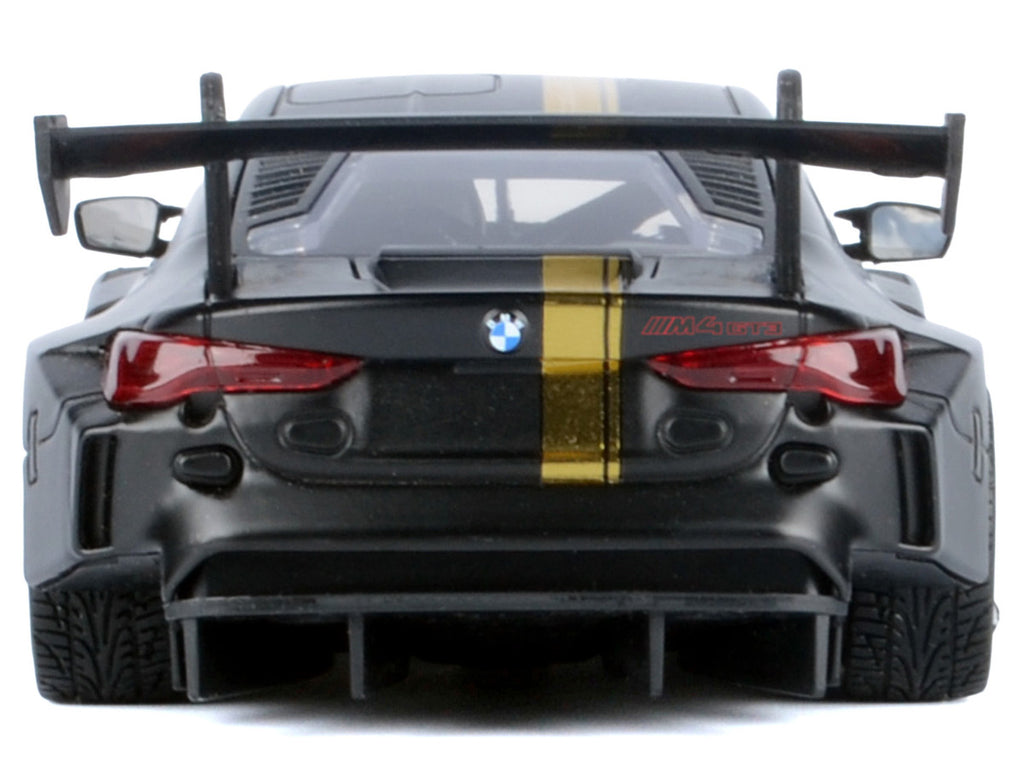 BMW M4 GT3 Matt Black with Gold Stripes "Midnight Eclipse" Series 1/24 Diecast Model Car by Motormax-2
