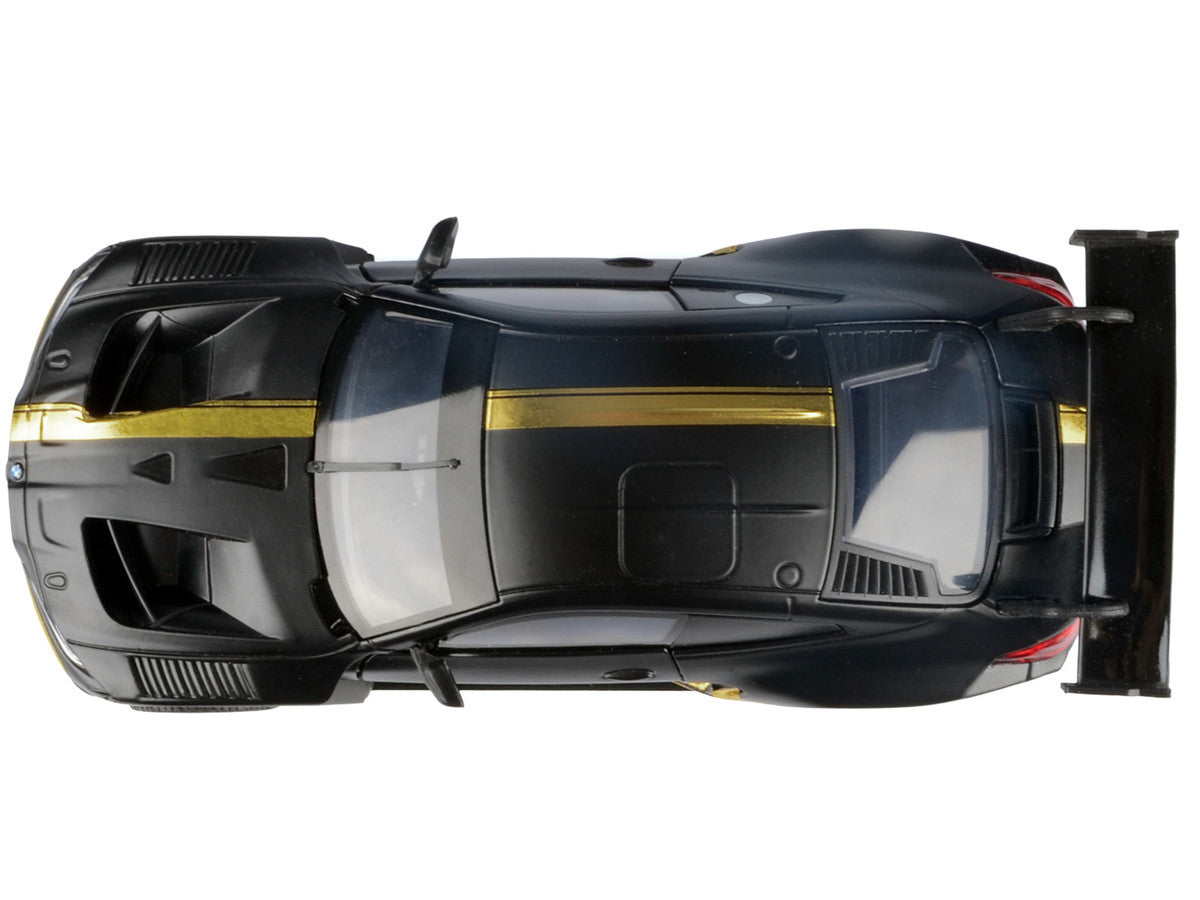 BMW M4 GT3 Matt Black with Gold Stripes "Midnight Eclipse" Series 1/24 Diecast Model Car by Motormax-1
