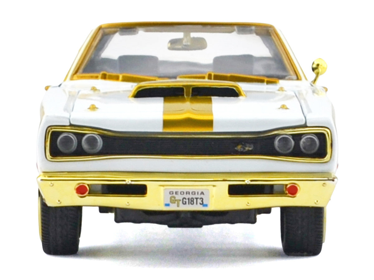 1969 Dodge Coronet Super Bee White Metallic with Gold Accents "Luxe Legends" Series 1/24 Diecast Model Car by Motormax-1