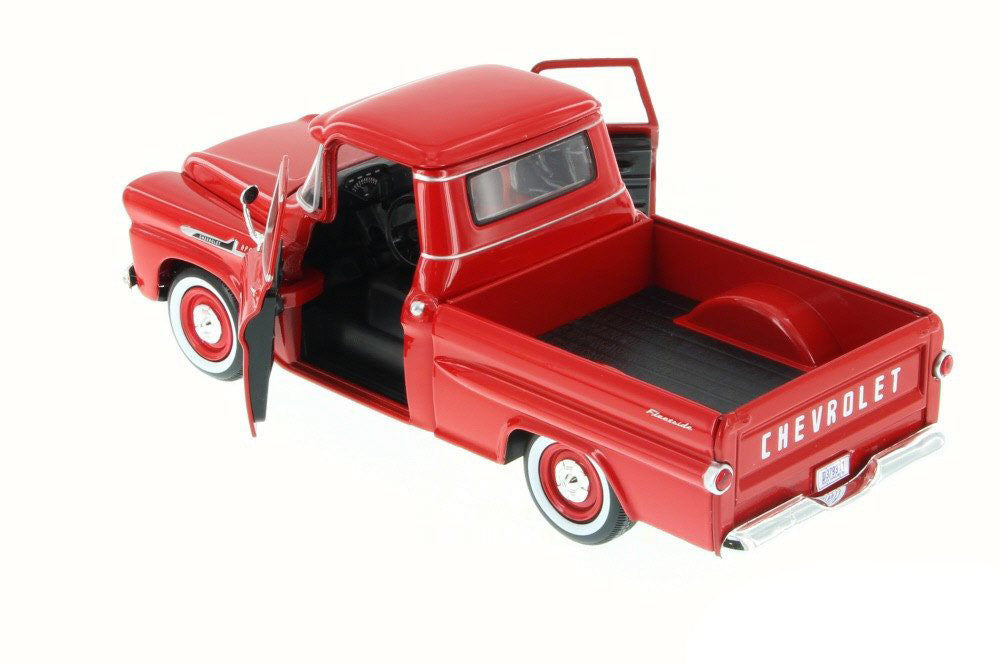 1958 Chevrolet Apache Fleetside Pickup Truck Red 1/24 Diecast Model Car by Motormax-2