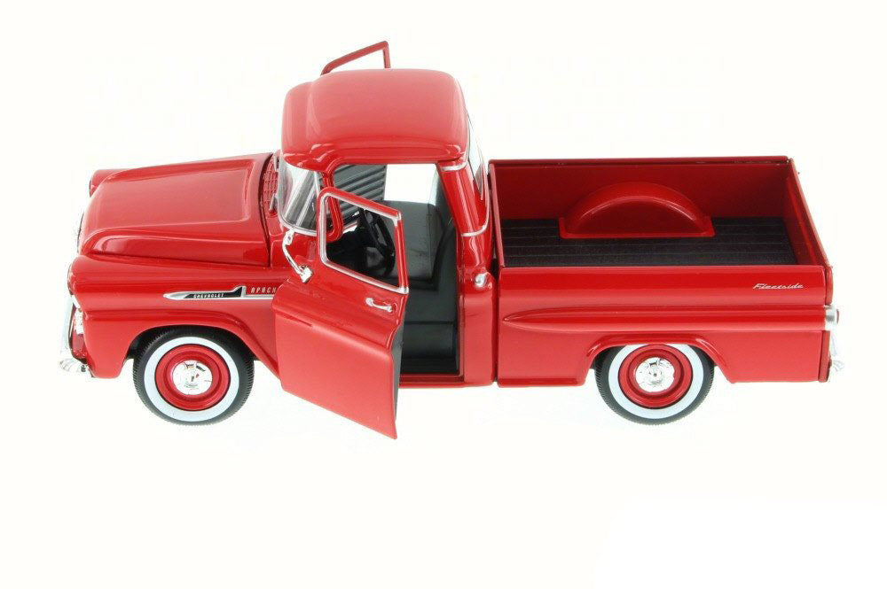 1958 Chevrolet Apache Fleetside Pickup Truck Red 1/24 Diecast Model Car by Motormax-1