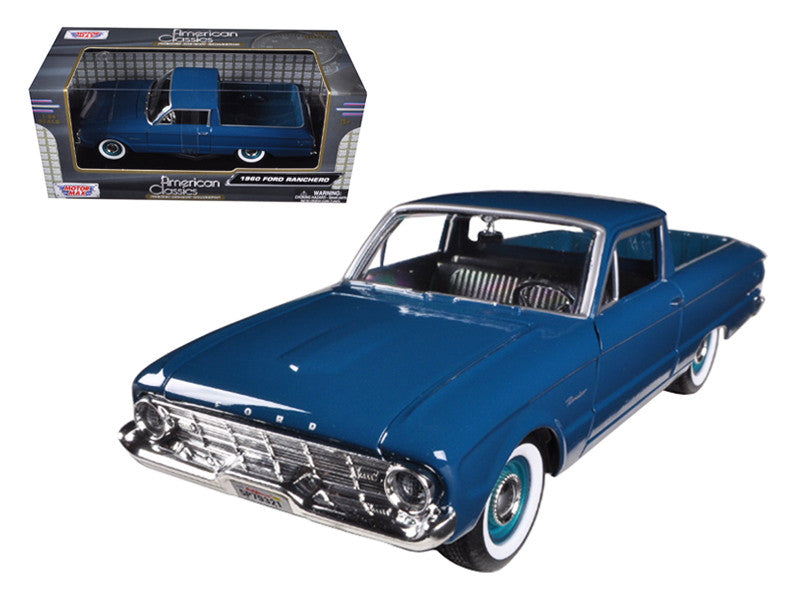 1960 Ford Falcon Ranchero Pickup Blue 1/24 Diecast Model Car by Motormax-0