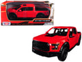 2017 Ford F-150 Raptor Pickup Truck Red with Black Wheels 1/27 Diecast Model Car by Motormax-0