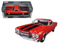1970 Chevrolet El Camino SS 396 Red with Black Stripes 1/24 Diecast Model Car by Motormax-0