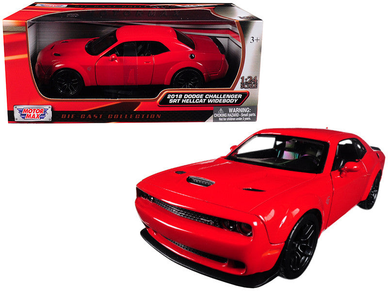 2018 Dodge Challenger SRT Hellcat Widebody Red 1/24 Diecast Model Car by Motormax-0