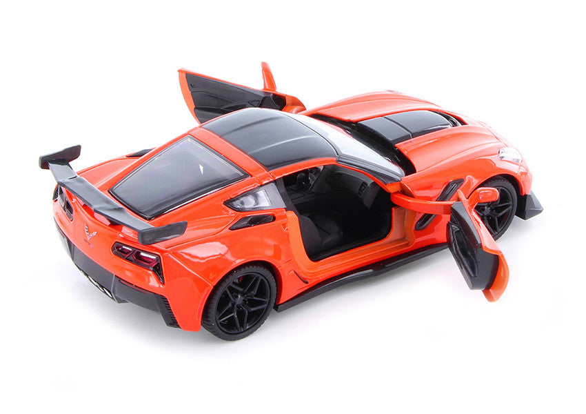 2019 Chevrolet Corvette ZR1 Orange with Black Accents 1/24 Diecast Model Car by Motormax-1