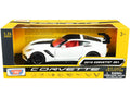 2019 Chevrolet Corvette C7 ZR1 White and Black with Red Interior "History of Corvette" Series 1/24 Diecast Model Car by Motormax-0