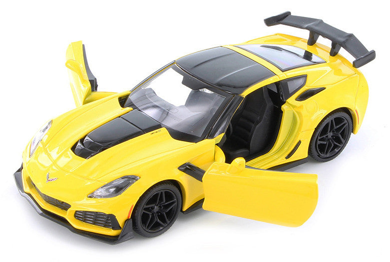 2019 Chevrolet Corvette ZR1 Yellow with Black Accents 1/24 Diecast Model Car by Motormax-1
