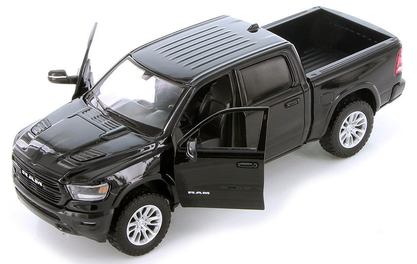2019 RAM 1500 Laramie Crew Cab Pickup Truck Black 1/24 Diecast Model Car by Motormax-0