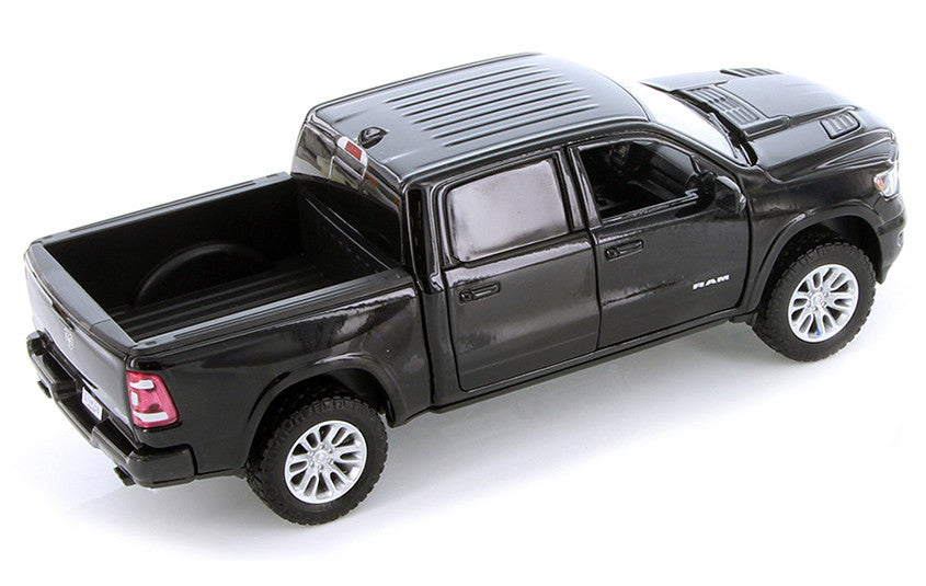 2019 RAM 1500 Laramie Crew Cab Pickup Truck Black 1/24 Diecast Model Car by Motormax-1