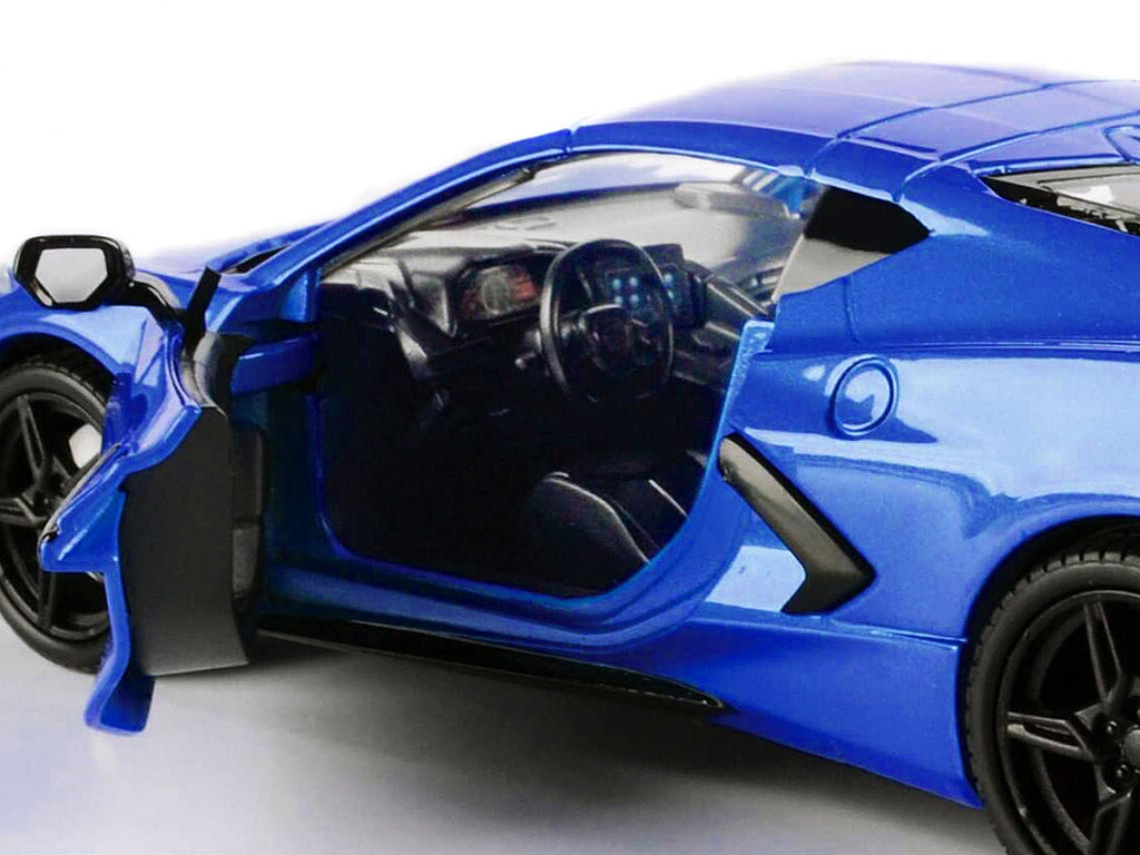 2020 Chevrolet Corvette C8 Stingray Blue Metallic "Timeless Legends" 1/24 Diecast Model Car by Motormax-2