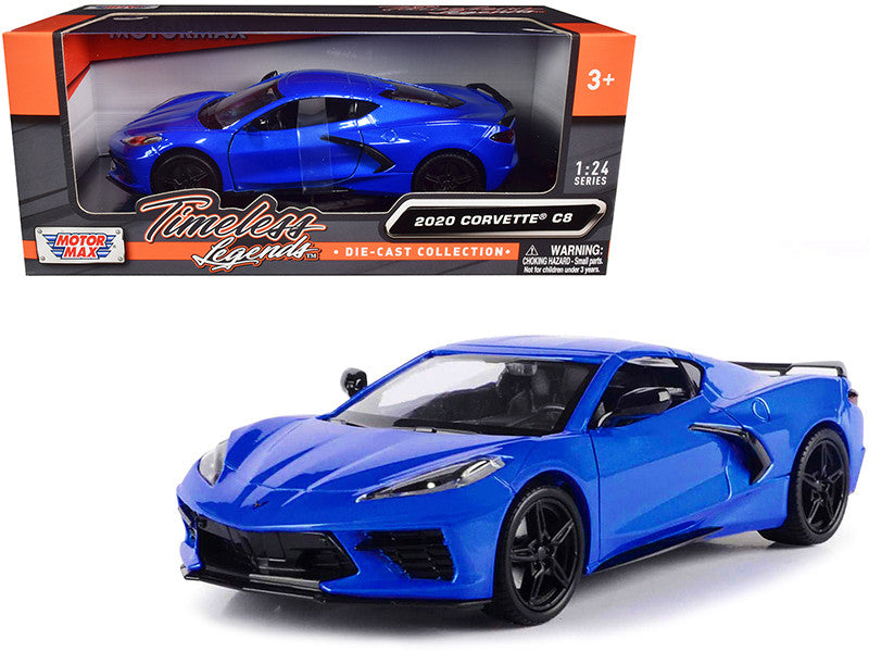 2020 Chevrolet Corvette C8 Stingray Blue Metallic "Timeless Legends" 1/24 Diecast Model Car by Motormax-0