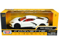 2020 Chevrolet Corvette C8 Stingray White with Red Interior "History of Corvette" Series 1/24 Diecast Model Car by Motormax-0