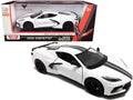 2020 Chevrolet Corvette C8 Stingray White with Gray Stripes 1/24 Diecast Model Car by Motormax-0