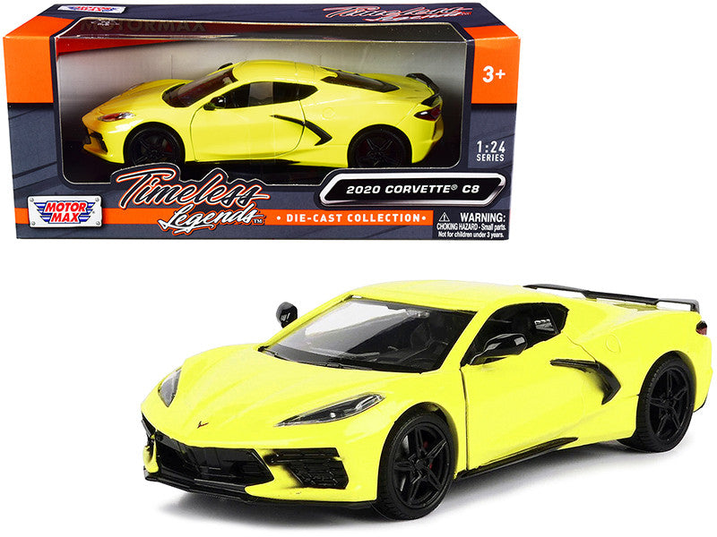 2020 Chevrolet Corvette C8 Stingray Yellow "Timeless Legends" 1/24 Diecast Model Car by Motormax-0