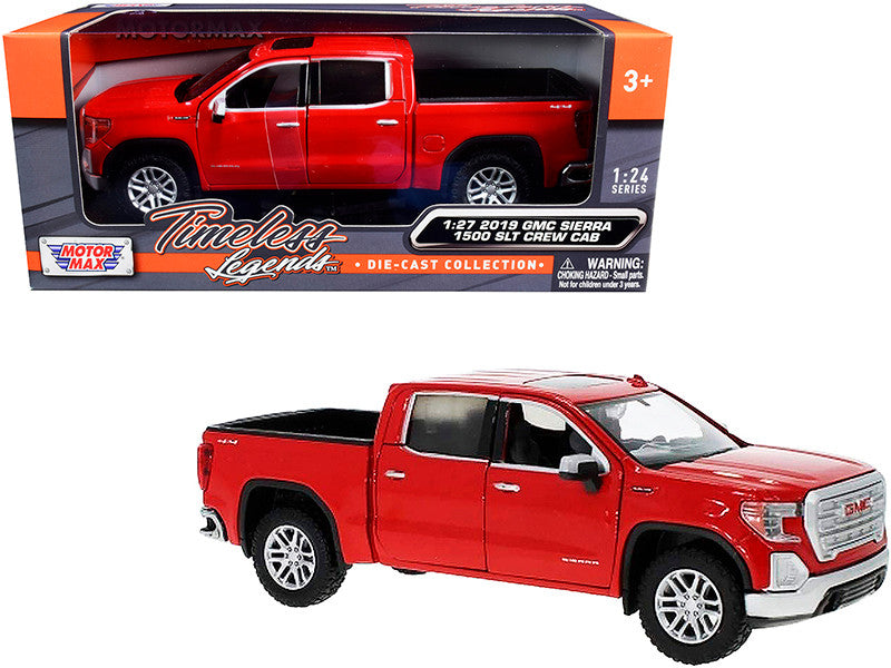 2019 GMC Sierra 1500 SLT Crew Cab Pickup Truck Red 1/24-1/27 Diecast Model Car by Motormax-0
