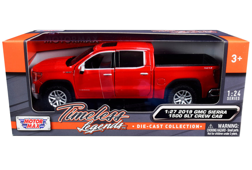 2019 GMC Sierra 1500 SLT Crew Cab Pickup Truck Red 1/24-1/27 Diecast Model Car by Motormax-1