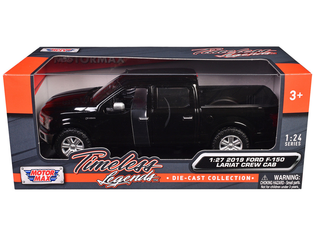 2019 Ford F-150 Lariat Crew Cab Pickup Truck Black 1/24-1/27 Diecast Model Car by Motormax-2