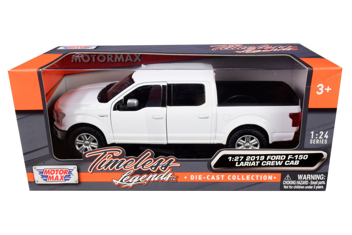 2019 Ford F-150 Lariat Crew Cab Pickup Truck White 1/24-1/27 Diecast Model Car by Motormax-2