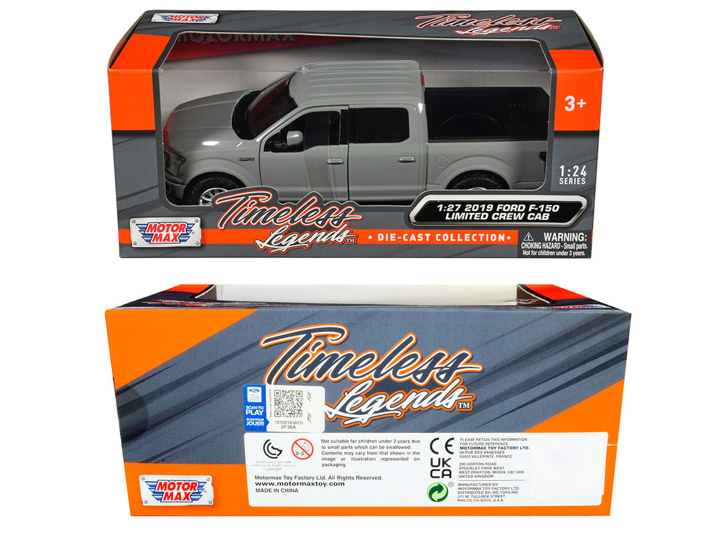 2019 Ford F-150 Limited Crew Cab Pickup Truck Gray "Timeless Legends" Series 1/24-1/27 Diecast Model Car by Motormax-2