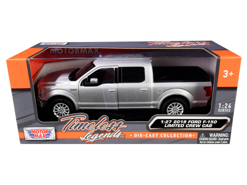 2019 Ford F-150 Limited Crew Cab Pickup Truck Metallic Silver 1/24-1/27 Diecast Model Car by Motormax-0