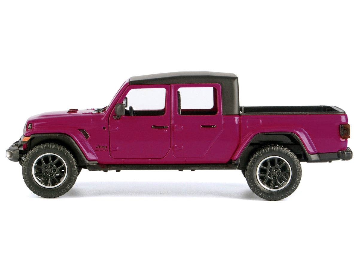 2021 Jeep Gladiator Overland Pickup Truck Purple with Matt Black Top 1/24-1/27 Diecast Model Car by Motormax-1