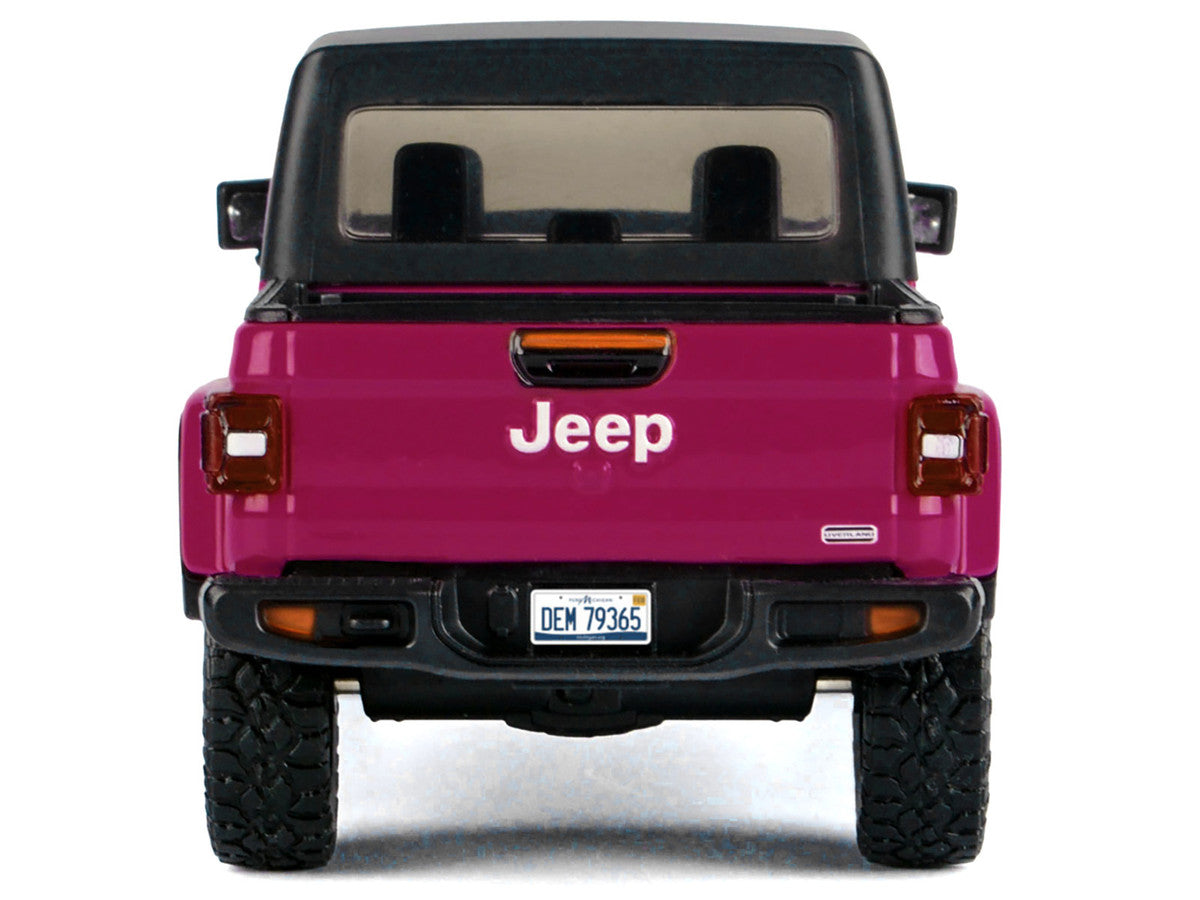 2021 Jeep Gladiator Overland Pickup Truck Purple with Matt Black Top 1/24-1/27 Diecast Model Car by Motormax-3