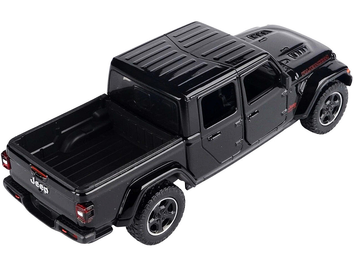 2021 Jeep Gladiator Rubicon (Closed Top) Pickup Truck Black 1/24-1/27 Diecast Model Car by Motormax-1