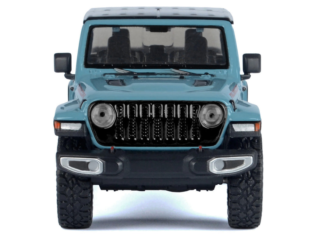 2021 Jeep Gladiator Rubicon (Closed Top) Pickup Truck Blue with Black Top 1/24-1/27 Diecast Model Car by Motormax-3
