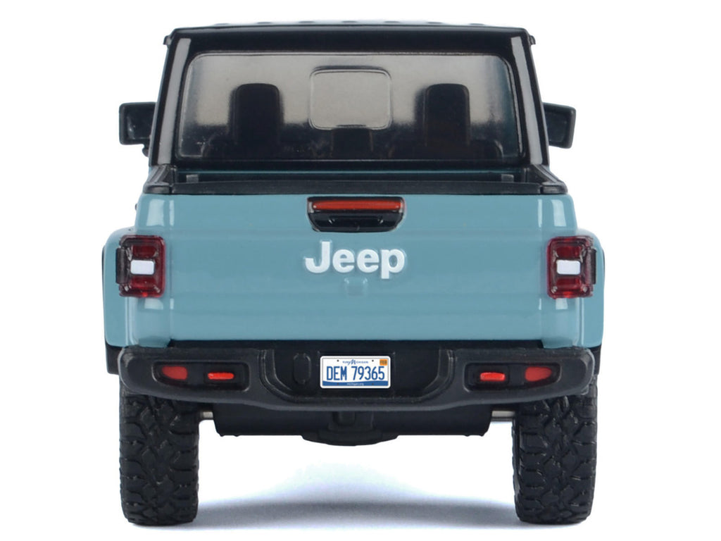 2021 Jeep Gladiator Rubicon (Closed Top) Pickup Truck Blue with Black Top 1/24-1/27 Diecast Model Car by Motormax-1