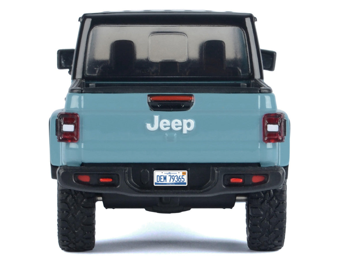 2021 Jeep Gladiator Rubicon (Closed Top) Pickup Truck Blue with Black Top 1/24-1/27 Diecast Model Car by Motormax-1