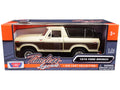 1978 Ford Bronco Ranger XLT with Spare Tire Cream and Brown with Black Camper Shell "Timeless Legends" Series 1/24 Diecast Model Car by Motormax-0