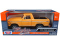 1978 Ford Bronco Custom (Open Top) Yellow with "Timeless Legends" Series 1/24 Diecast Model Car by Motormax-0