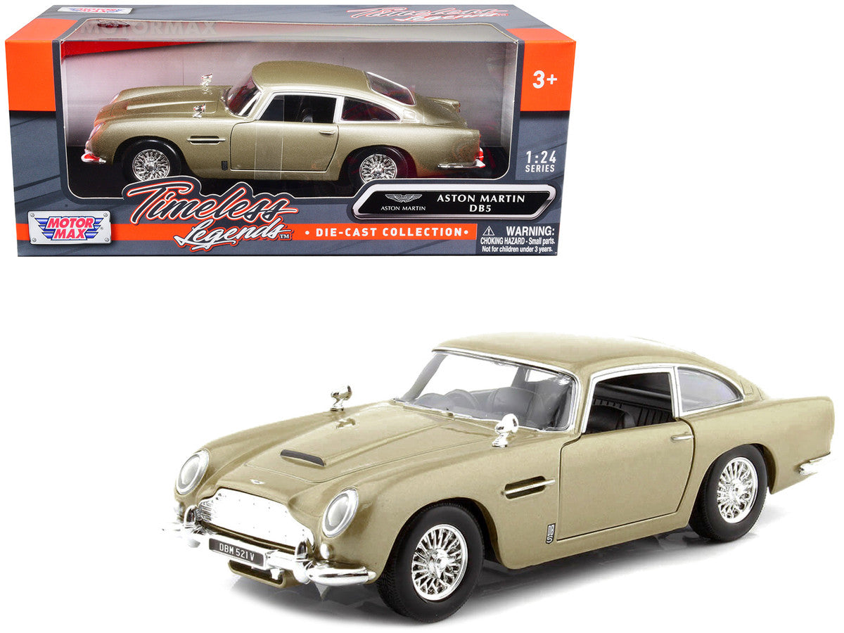 Aston Martin DB5 RHD (Right Hand Drive) Gold Metallic "Timeless Legends" Series 1/24 Diecast Model Car by Motormax-0