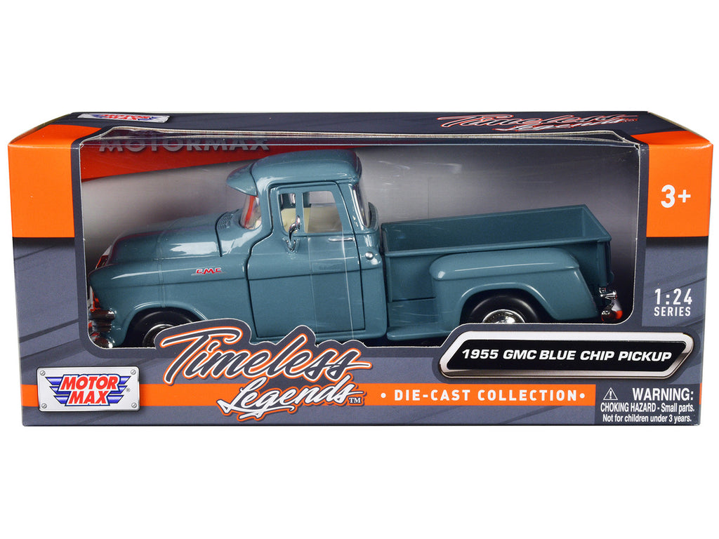 1955 GMC Blue Chip Pickup Truck Light Blue "Timeless Legends" Series 1/24 Diecast Model Car by Motormax-0